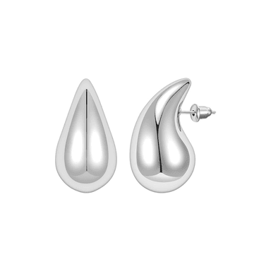 ARETE CLEO JOYAS & ACCESORIOS GOTA TALLA M PLATEADO ACERO