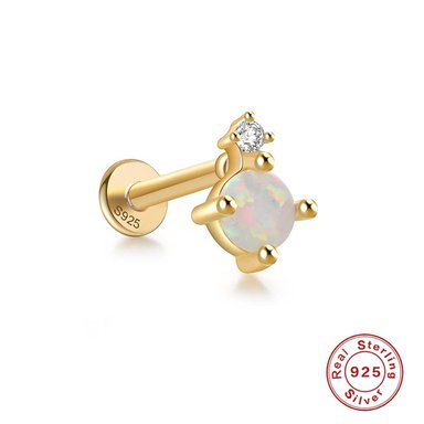 PIERCING CLEO JOYAS & ACCESORIOS OPALO 925 DORADO PLATA
