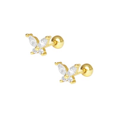 PIERCING CLEO JOYAS & ACCESORIOS MARIPOSA BUTT 925 DORADO PLATA