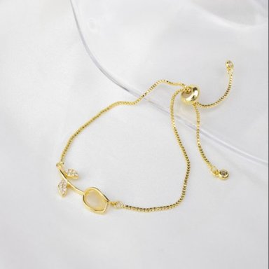 PULSERA CLEO JOYAS & ACCESORIOS TULIPAN DORADO ACERO