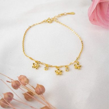 PULSERA CLEO JOYAS & ACCESORIOS ANTONIA FLOWER PLATA DORADO