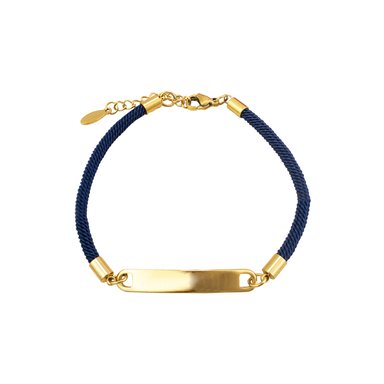 PULSERA DE SOGA AZUL CON DIJE PLANO