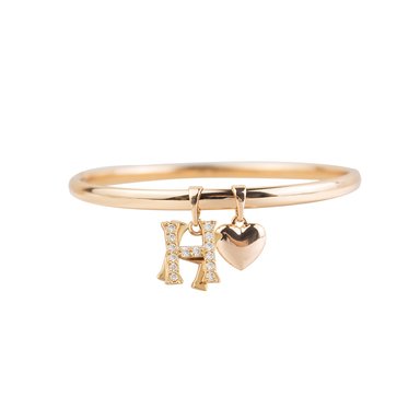 PUÑERA INICIAL H CORAZÓN ROSE