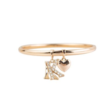 PUÑERA INICIAL K CORAZÓN ROSE