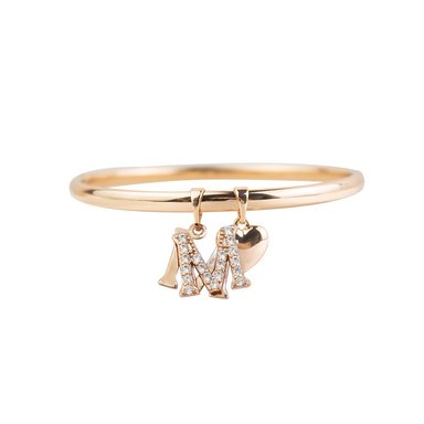 PUÑERA INICIAL M CORAZÓN ROSE