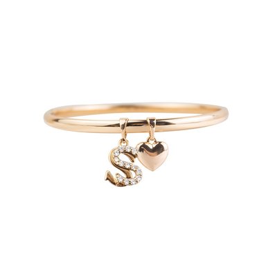 PUÑERA INICIAL S CORAZÓN ROSE