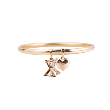 PUÑERA INICIAL X CORAZÓN ROSE