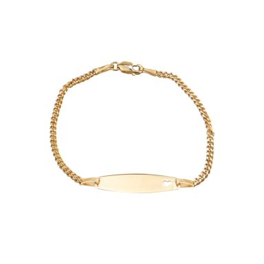 PULSERA PARA NIÑOS CORAZÓN PLATA BAÑADA EN ORO