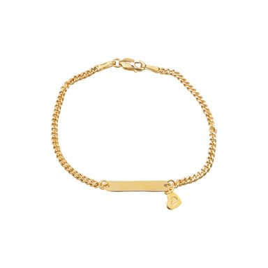 PULSERA PARA NIÑOS CORAZONES PLATA BAÑADA EN ORO
