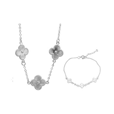 SET 3 TREBOLES PLATEADO