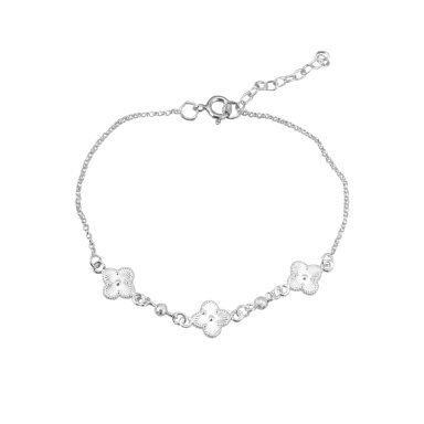 PULSERA 3 TREBOLES PLATA