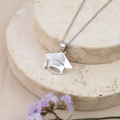 COLLAR BIRRETE GRANDE PLATEADO ACERO - 2
