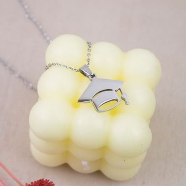 COLLAR BIRRETE GRANDE PLATEADO ACERO - 3