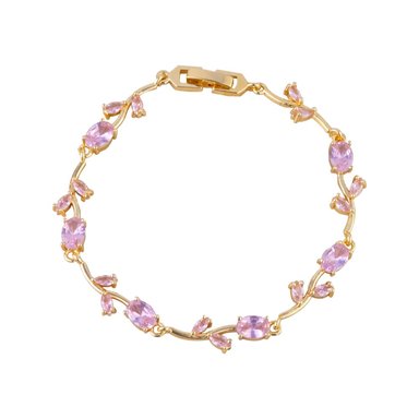 BRAZALETE TULIPAN CRISTAL ROSADO DORADO