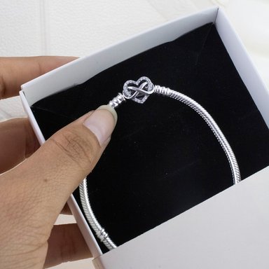PULSERA COLA DE RATÓN CORAZÓN INFINITO ESTILO PANDORA - 5