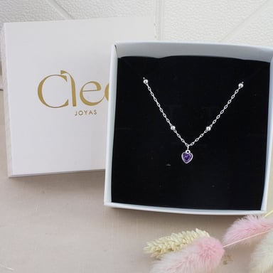 COLLAR CORAZÓN CRISTAL MORADO SWAROVSKI - 4