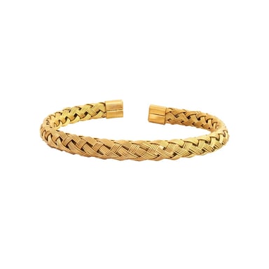 PULSERA TRENZADA DORADO ACERO HOMBRE - 1