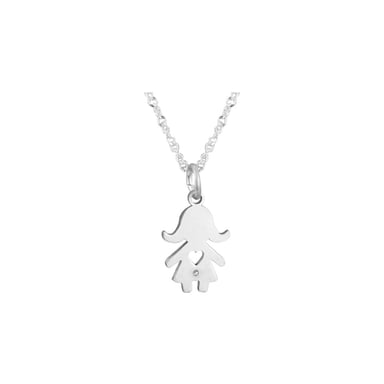 COLLAR DIJE NIÑA PLATEADO PLATA - 1