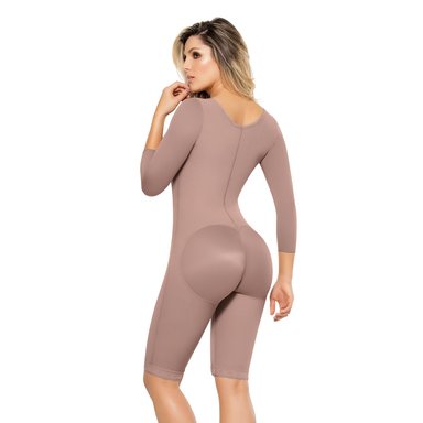 FAJA MUJER ANN-CHERY CHOCOLATE CLARO 5177-ANGELIQUE COLOMBIA POST-OPERATORIA CON MANGAS - 2