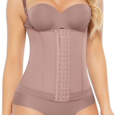 FAJA COLOMBIANA MUJER ANN-CHERY CHOCOLATE CLARO 5173-MARILYN CHALECO REDUCTOR Y MOLDEADOR - 6