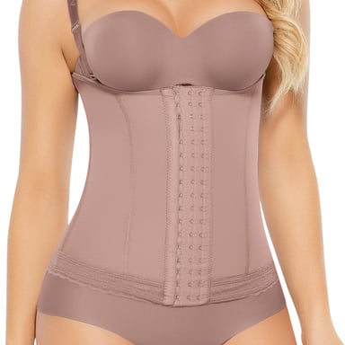FAJA COLOMBIANA MUJER ANN-CHERY CHOCOLATE CLARO 5173-MARILYN CHALECO REDUCTOR Y MOLDEADOR - 6