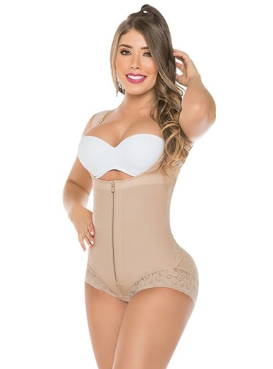 BODY MUJER SALOME 411 -C MANGA SISA Y CACHETERO CON ENCAJE SILICONADO - 5