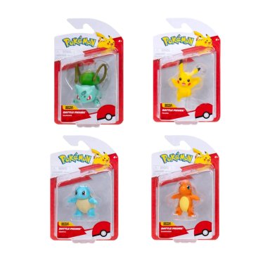 POKÉMON PACK 4 MINI FIGURAS POKEMON PIKACHU, SQUIRTLE, BULBASAUR Y CHARMANDER