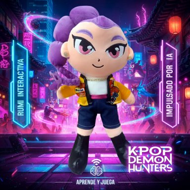 KPOP DEMON HUNTERS PELUCHE INTERACTIVO CON IA HUNTRIX RUMI 35CM