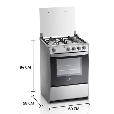 COCINA A GAS GLP/GN INDURAMA 4 HORNILLAS CORUÑA CROMA - 3