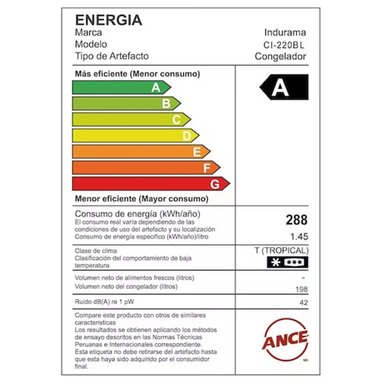CONGELADOR INDURAMA CI-220BL 198 L DEFROST BLANCO - 6