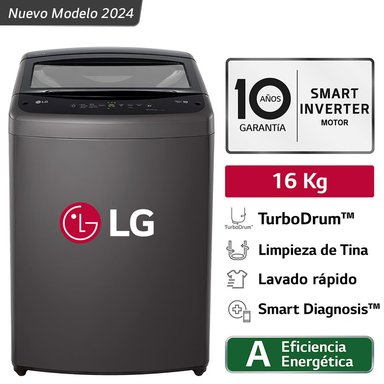 LAVADORA LG 16KG CARGA SUPERIOR INVERTER WT16BVTB NEGRO
