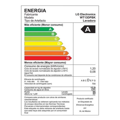 LAVADORA LG 13 KG SMART MOTION WT13DPBK GRIS - 6