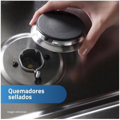 COCINA A GAS INDURAMA 4 QUEMADORES GLP GOYA NEGRO - 3