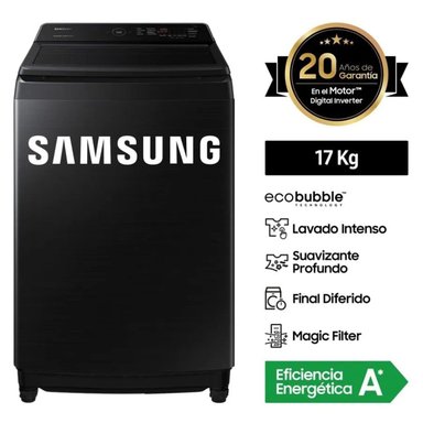 LAVADORA SAMSUNG CARGA SUPERIOR 17KG NEGRO WA17CG6441BVPE - 1