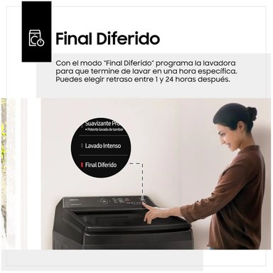 LAVADORA SAMSUNG CARGA SUPERIOR 17KG NEGRO WA17CG6441BVPE - 7