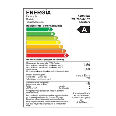 LAVADORA SAMSUNG CARGA SUPERIOR 17KG NEGRO WA17CG6441BVPE - 8