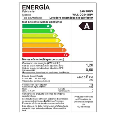 LAVADORA SAMSUNG 13 KG CARGA SUPERIOR ECOBUBBLE WA13CG5441BVPE NEGRO - 8