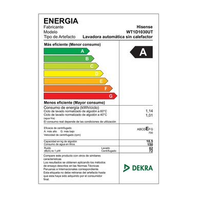 LAVADORA HISENSE CARGA SUPERIOR 10.5 KG WT1D1030UT GRIS OSCURO - 8