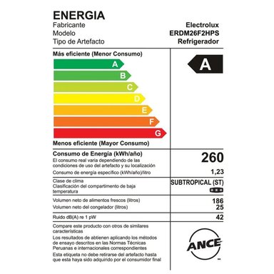 REFRIGERADORA ELECTROLUX FROST 211L GRIS ERDM26F2HPS - 5