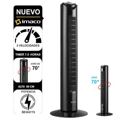 VENTILADOR DE TORRE IMACO 50W 3VL TF2905 NEGRO
