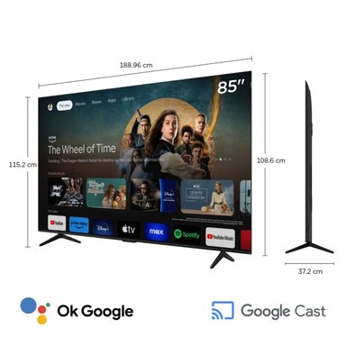 TELEVISOR TCL QLED 85 UHD 4K GOOGLE TV 85A400 + SOUNDBAR 100W - 5