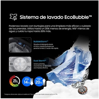 LAVADORA SAMSUNG 13KG ECOBUBBLE WA40F13E4CPE GRIS GRAFITO - 7