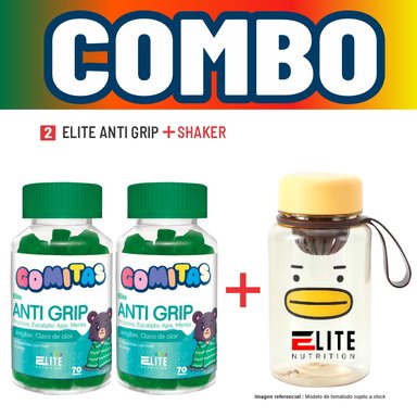 COMBO GOMITAS NIÑOS KIDS 2 ELITE ANTI GRIP + SHAKER ELITE NUTRITION