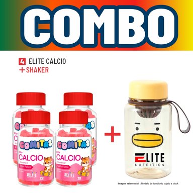 COMBO GOMITAS NIÑOS KIDS 4 ELITE CALCIO + SHAKER ELITE NUTRITION