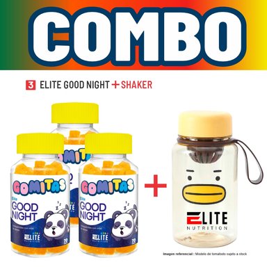 COMBO GOMITAS NIÑOS KIDS 3 ELITE GOOD NIGHT + SHAKER ELITE NUTRITION
