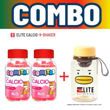 COMBO GOMITAS NIÑOS KIDS 2 ELITE CALCIO + SHAKER ELITE NUTRITION