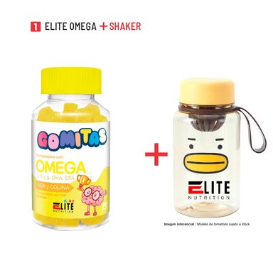 GOMITAS NIÑOS KIDS ELITE OMEGA + SHAKER ELITE NUTRITION
