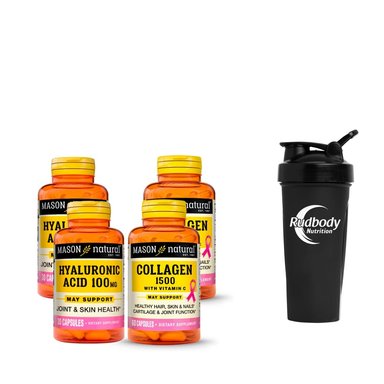 PACK MASON NATURAL COMPRIMIDOS VITAMINAS 2 HYALURONIC ACID 100 MG + 2 COLLAGEN 1500 PLUS BIOTIN Y VITAMIN. C + SHAKER