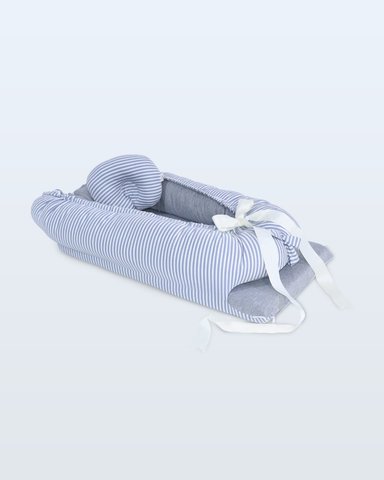 NIDO COLECHO ACOLCHONADITOS REVERSIBLE GRIS RAYAS