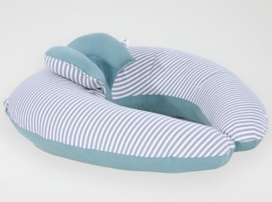 COJÍN DE LACTANCIA ACOLCHONADITOS 65X65CM ALGODÓN VERDE CEMENTO